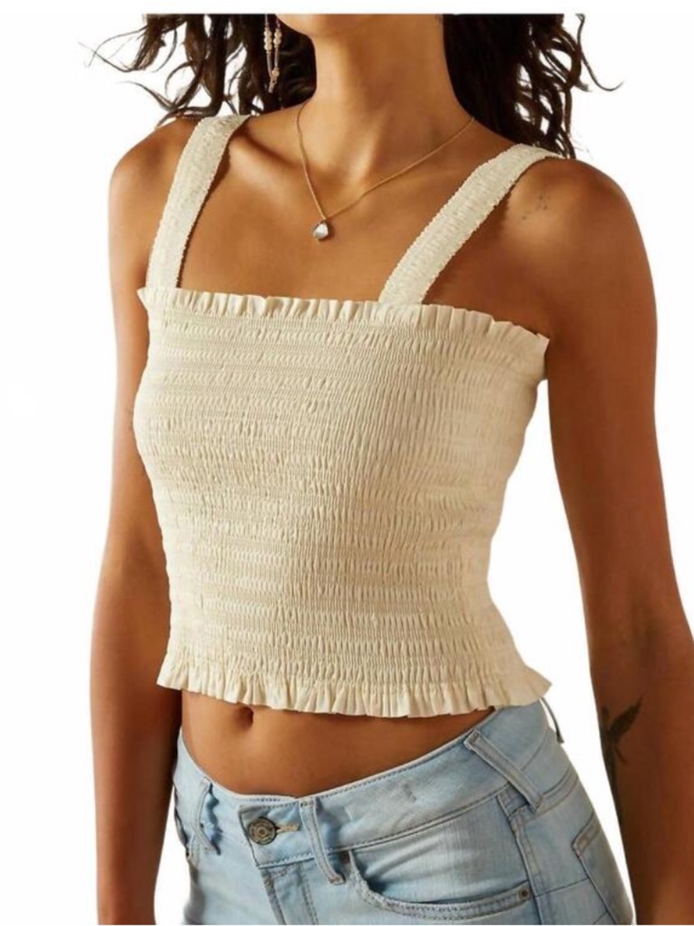 Ariat Womens Large Darla Smocked Sleeveless Tank Top Langoustino Western Langley